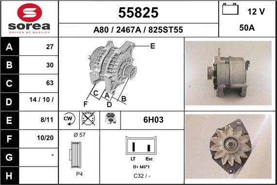 EAI 55825 - Генератор autospares.lv