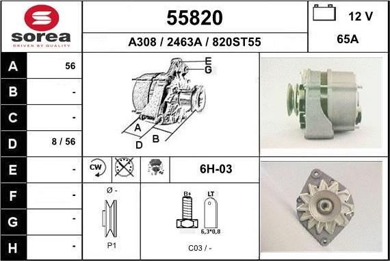 EAI 55820 - Генератор autospares.lv