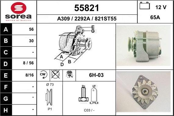 EAI 55821 - Генератор autospares.lv