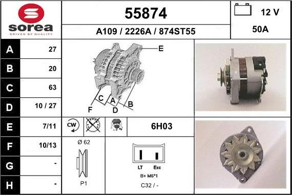 EAI 55874 - Генератор autospares.lv