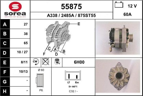 EAI 55875 - Генератор autospares.lv