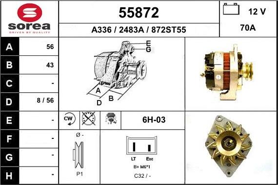 EAI 55872 - Генератор autospares.lv