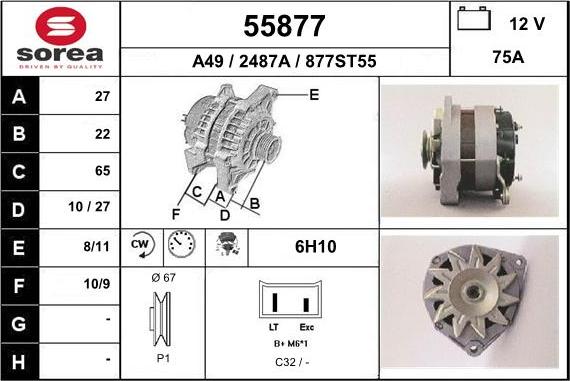 EAI 55877 - Генератор autospares.lv