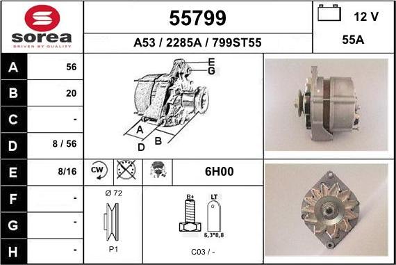 EAI 55799 - Генератор autospares.lv