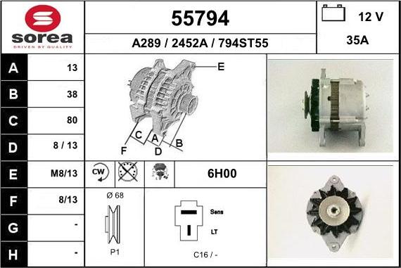 EAI 55794 - Генератор autospares.lv