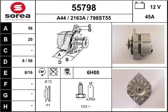 EAI 55798 - Генератор autospares.lv