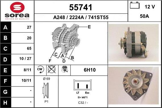 EAI 55741 - Генератор autospares.lv