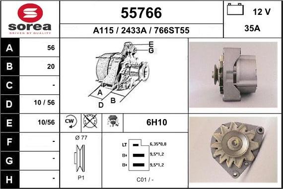 EAI 55766 - Генератор autospares.lv