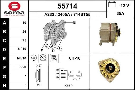 EAI 55714 - Генератор autospares.lv