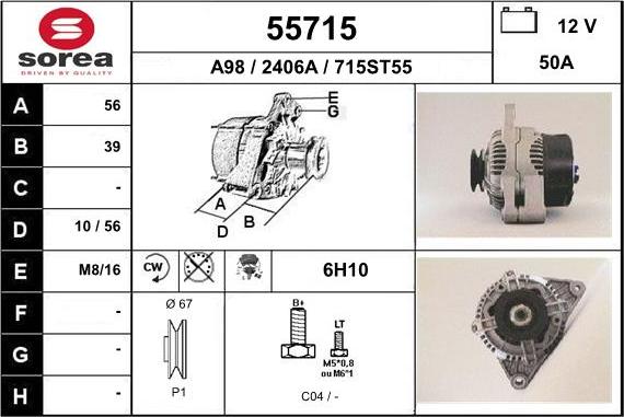 EAI 55715 - Генератор autospares.lv