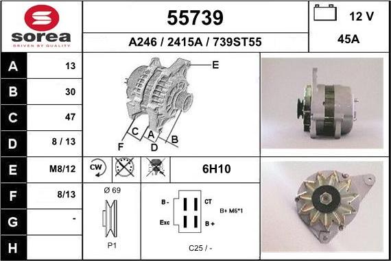 EAI 55739 - Генератор autospares.lv