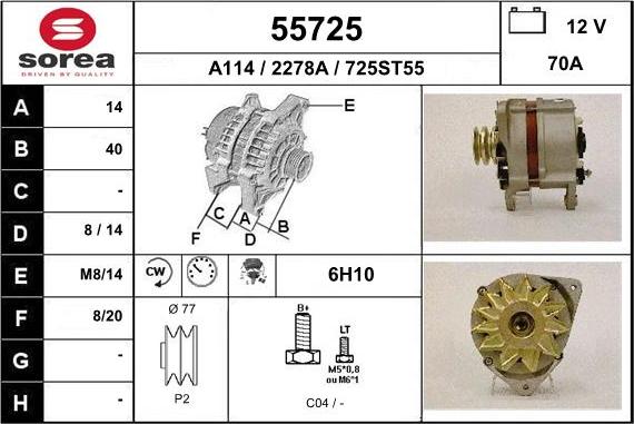 EAI 55725 - Генератор autospares.lv