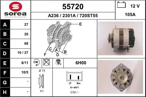 EAI 55720 - Генератор autospares.lv