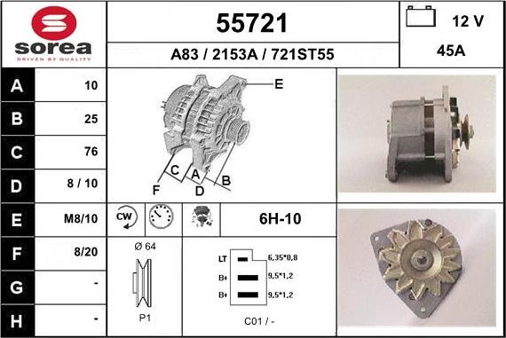 EAI 55721 - Генератор autospares.lv