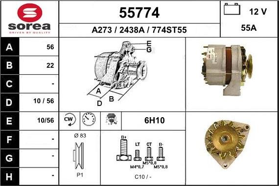 EAI 55774 - Генератор autospares.lv