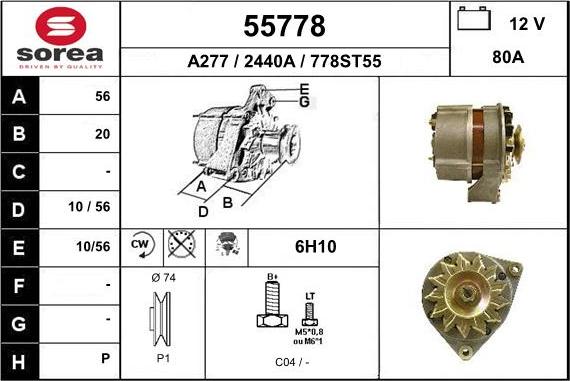 EAI 55778 - Генератор autospares.lv