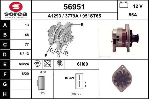 EAI 56951 - Генератор autospares.lv