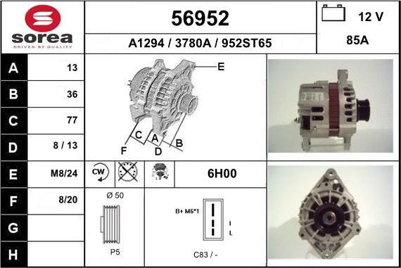 EAI 56952 - Генератор autospares.lv