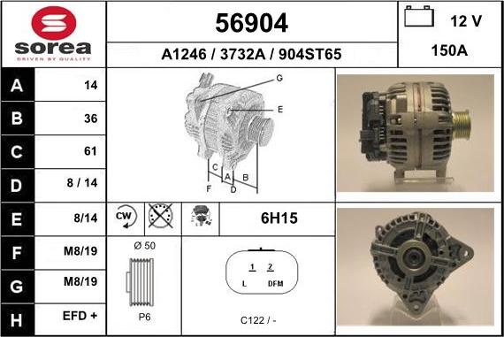 EAI 56904 - Генератор autospares.lv