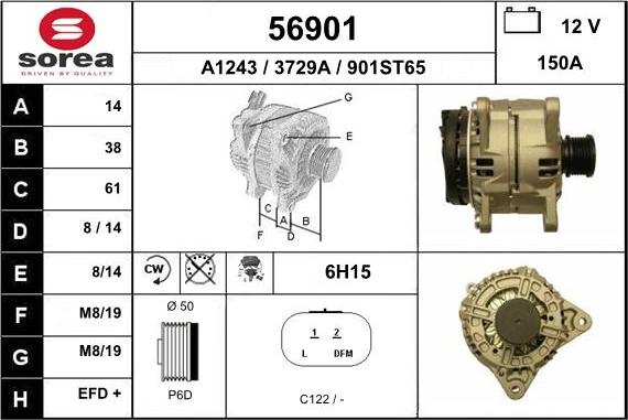 EAI 56901 - Генератор autospares.lv