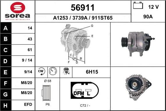 EAI 56911 - Генератор autospares.lv