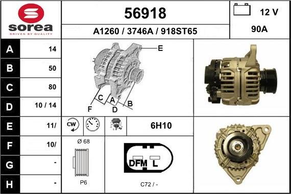 EAI 56918 - Генератор autospares.lv