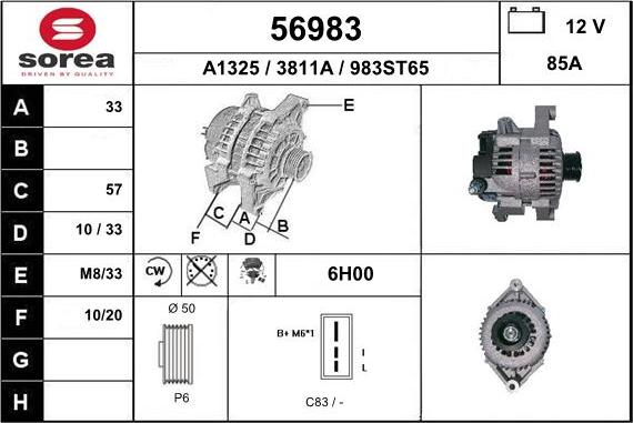 EAI 56983 - Генератор autospares.lv