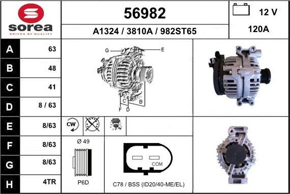 EAI 56982 - Генератор autospares.lv