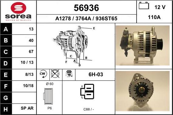 EAI 56936 - Генератор autospares.lv