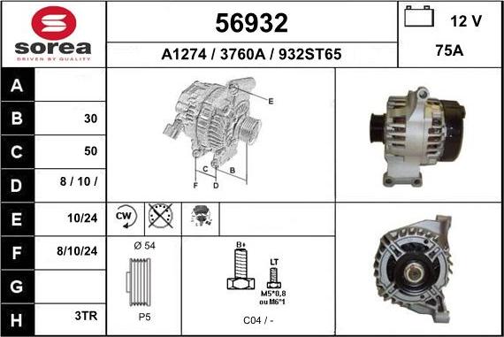 EAI 56932 - Генератор autospares.lv