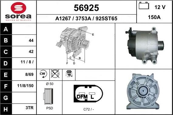 EAI 56925 - Генератор autospares.lv