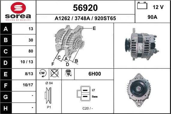 EAI 56920 - Генератор autospares.lv