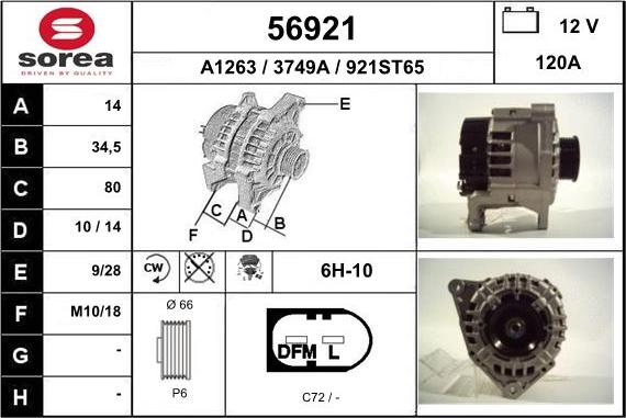 EAI 56921 - Генератор autospares.lv