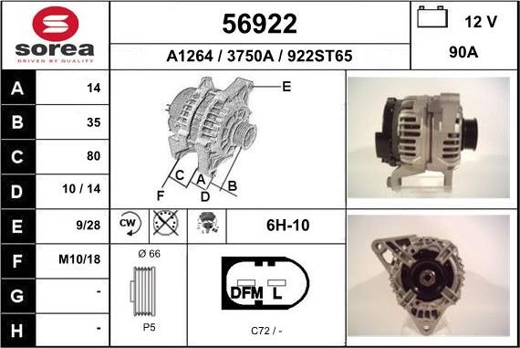 EAI 56922 - Генератор autospares.lv