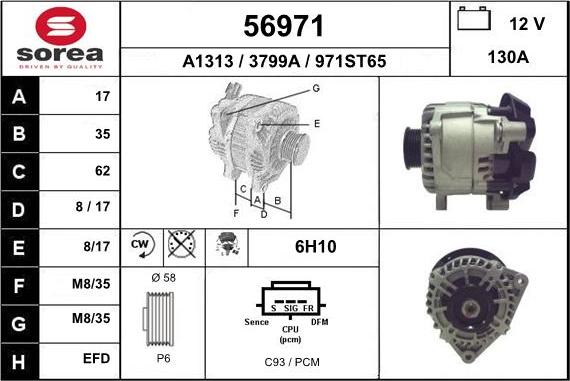 EAI 56971 - Генератор autospares.lv