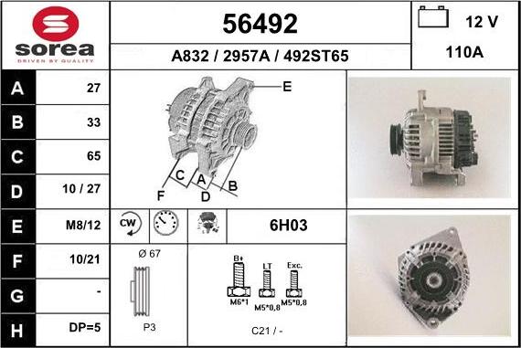 EAI 56492 - Генератор autospares.lv