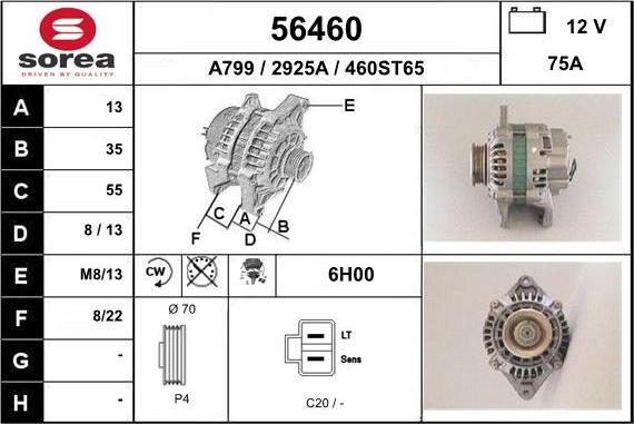 EAI 56460 - Генератор autospares.lv