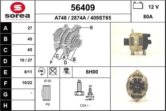 EAI 56409 - Генератор autospares.lv