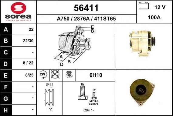 EAI 56411 - Генератор autospares.lv