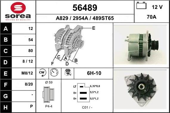 EAI 56489 - Генератор autospares.lv