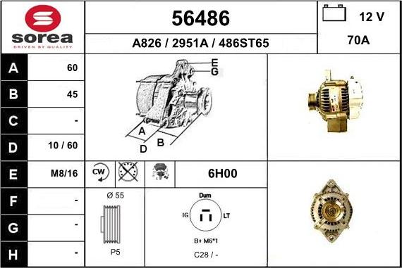 EAI 56486 - Генератор autospares.lv