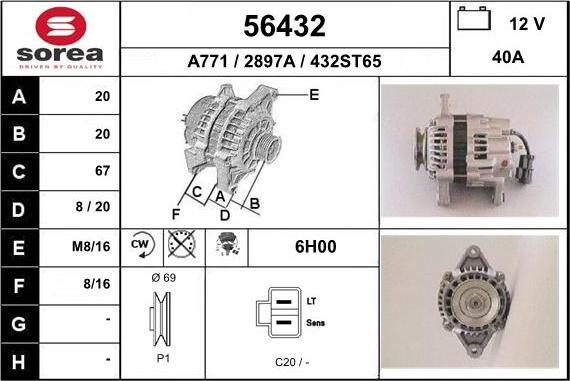 EAI 56432 - Генератор autospares.lv