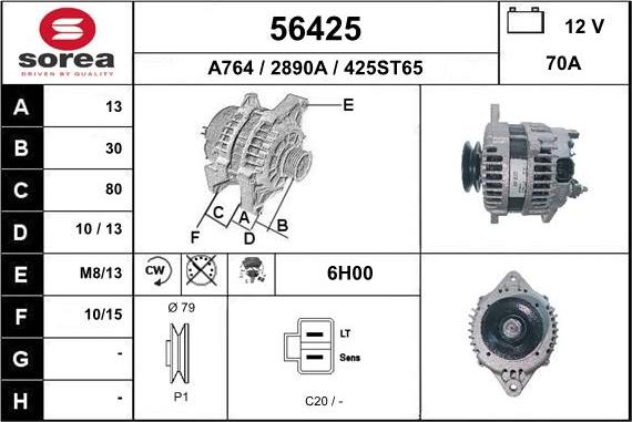 EAI 56425 - Генератор autospares.lv