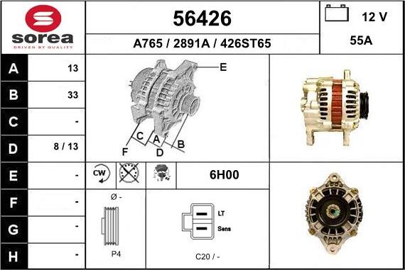 EAI 56426 - Генератор autospares.lv