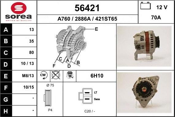 EAI 56421 - Генератор autospares.lv