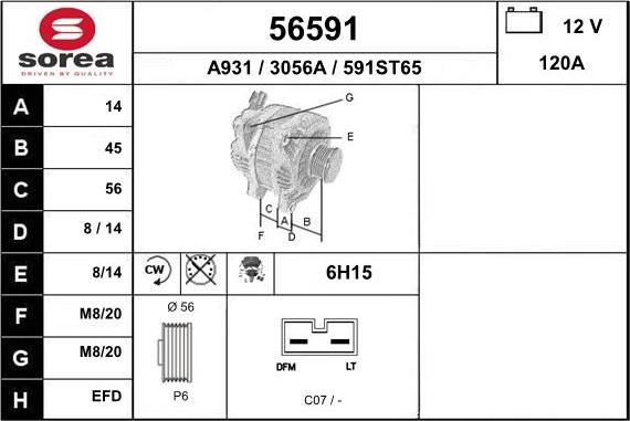 EAI 56591 - Генератор autospares.lv