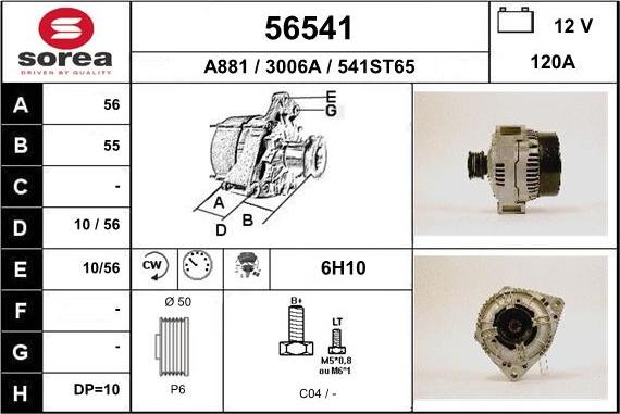 EAI 56541 - Генератор autospares.lv