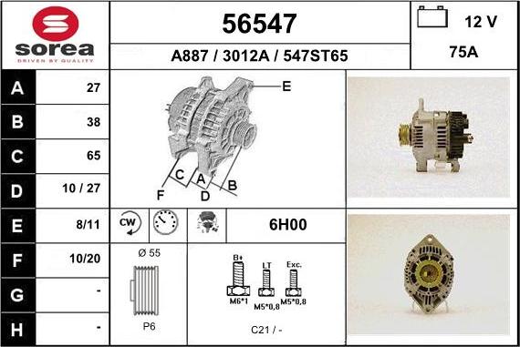 EAI 56547 - Генератор autospares.lv