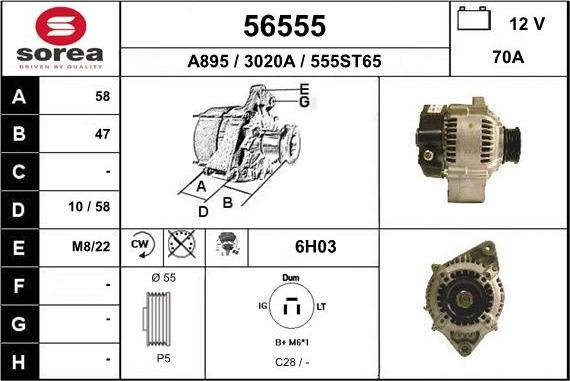 EAI 56555 - Генератор autospares.lv