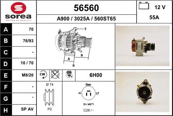 EAI 56560 - Генератор autospares.lv